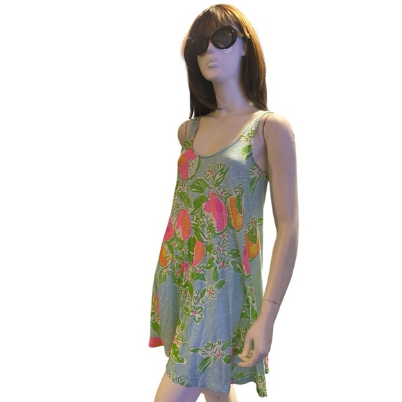 Lilly Pulitzer Pool Blue Size XS Carmel Pink Lemonade Printed Dress - Picture 2 of 5